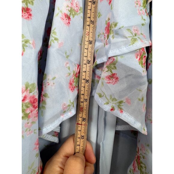 Abercrombie & Fitch Floral Maxi ruffle high low dress wedding guest sz SP - Picture 9 of 10